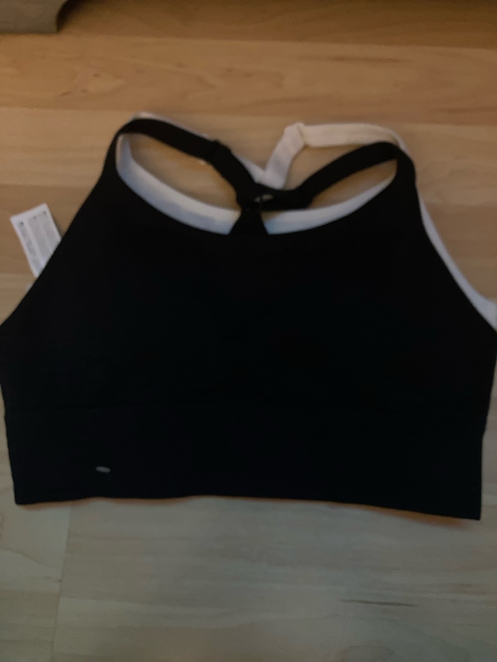 Marika Black Sports Bra with White Trim - Girls Racerback Sports Bra